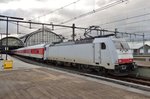 CNL to München and Zürich with CB Rail 186 238 leaves Amsterdam Centraal on 16 April 2016.