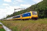 NS IC-service to Eindhoven with 186 038 passes Tilburg Oude Warande on 10 June 2017.