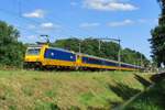 NS IC-service to Eindhoven with 186 006 passes Tilburg Oude Warande on 10 June 2017.