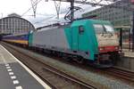 Alpha trains mercenary 186 212 (an ex-CoBRa 28) stands on 9 July 2018 at Amsterdam Centraal.