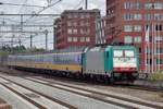 Alpha Trains 186 226 banks an IC-Direct out of Breda on 24 August 2018.