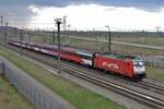 On 18 March 2012 FYRA 186 118 speeds through Lage Zwaluwe on the high sped line toward Rotterdam.