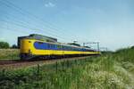 Koploper 4011 passes through Tilburg-Reeshof on 23 July 2021. This EMU is now part of the collection of the Nederlandsch Spoorwegmuseum at Utrecht-Maliebaan, having been handed over in 2024 in preparation of the phasing out of these once ubiquitious EMUs that modernised Dutch InterCity traffic from 1977 onwards.