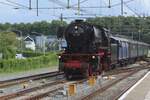 VSM's  23 076 is about to call at Hilversum on 8 June 2024 with a steam shuttle to Amersfoort.