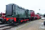 Former NS shunter 639 stands in Simpelveld on 12 July 2014, during an Open Weekend at the ZLSM.