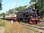 Former SJ 1040 stands with an extra train at Schin op Geul on 8 July 2017 during the ZLSM Steam Days.