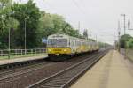 On 3 June 2013 PKP PR Slask Kolej EN57-1952 calls at Pardubice-Pardubcky on its way from Pardubice hl.n. to Wroclaw Glowne via Usti nad Orlici and Klodzko, a journey in slow pace of four hours.