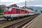 ZSR 350 002 calls at Vrutky on 30 May 2015.