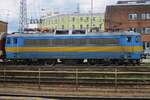 Side view on 363 136 at Zilina on a grey 15 May 2018.