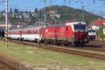 ZSSK 383 203 hauls an IC service out of Bratislava hl.st. toward Kosice on 12 September 2018.