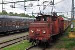 Trick shot from 'my' train: Yd 854 electric shunter enters the museum area of the Jernbanemuset at Gävle on 12 September 2015.