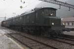 SBB 11801 stands at Erstfeld on a soaking wet 19 September 2019 during the only held edition of 'Bahnen in Gotthard' that saw each hour an extra train between Erstfeld and Göschenen.