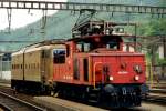 SBB 934 556 shunts an old FS electric loco at Chiasso on 20 June 2001.