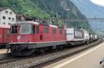 SBB 11326 banks a freight out of Erstfeld on 4 June 2014.