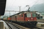 SBB 11245 enters Erstfeld with an engineering train on 27 May 2002.