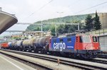 ON 19 May 2006 SBB 421 378 hauls an engineering train into Spiez.