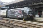 'Your time is now!' suggest Maurice Lacroix on 460 076, seen on 29 June 2013 at Basel SBB.