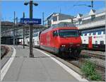 In Lausanne, an SBB Re 460 waited with its IR 90 for departure to Brig.  

May 1, 2025