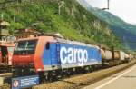 SBB 482 017 banking an intermodal train out off Erstfeld on 15 September 2009.