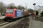 SBB 482 005 speeds through Bonn Hbf on 21 March 2016.