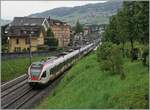 The SBB RABe 523 026 and an other one are leaving after his stop the La Tour de Peilz Station.