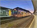 There wasn't much time to devour the sweet TPF RBDe 560 245 Domino  Chocolat Express  in Lausanne, in the background you can already see the arriving RE to St-Maurice, which  closes  the TPF train and is also my train to Vevey. 

October 21, 2024