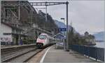 An SBB RABe 503 ETR 610 travelling as EC from Milan to Geneva reaches the Veytaux-Chillon stop, but this train passes through without stopping.

4 February 2026