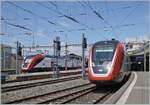 As can be seen here, SBB RABDe 502 (Twidnexx) trains are increasingly dominating long-distance services.

The picture from Lausanne shows an IR 15 to Geneva and an IC1 to St. Gallen.

June 8, 2025