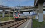 At the Denges Echandens stop, the SBB RABe 511 019 is traveling as RE towards Lausanne. 

April 2, 2019