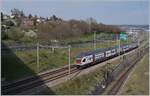 At Denges Echandens there is an SBB RABe 511 as RE on the way to Annemasse    April 2, 2019