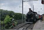 The BFD HG 3/4 N° 3 by< the Blonay-Chamby Railway is arriving at the Chamby station.