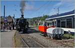 Autour de la voie ferrée / Around the iron railway (autumn event 2024) -The HG 3/4 N° 3 and Le Biniou are waiting to depart in Blonay.