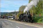 The BFD HG 3/4 N° 3 of the Blonay-Chamby Railway shunts a MOB flat car (probably also B-C) ​​in Blonay, which is added to the last steam train to Chaulin.

October 13, 2024