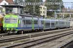 BLS 728 is stabled at Spiez on 24 March 2017.