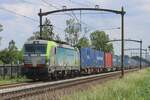BLS Cargo 475 414 hauls a container train from Novara through Hulten on 5 June 2024.