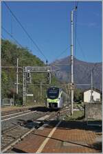 The BLS RABe 528 110  MIKA  reaches the Preglia train station as R1 from Brn to Domodossal, where the train now stops and takes me to Domo    Oct 31, 2021