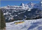 What a magnificent panorama: Eiger Mönchen and “Jungfrau”! The BLM Be 4/6 103 Jungfrau is on the journey from Mürren to Grütschalp as R66.

February 18, 2025