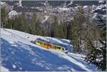 The BLM Be 4/6 103  Jungfrau  runs between Winteregg and Grütschalp as a regional train R 66 from Mürren to Grütschalp.