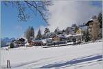 In a wonderful winter landscape, the CEV MVR ABeh 2/6 7507 is on the way to Montreux as R 34 near Les Avants.