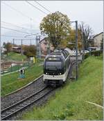 The CEV MVR ABeh 2/6 7507 is leaving the old St-Légier-Gare Station.