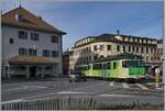 A A-L local service is leaving the old town of Aigle. 

04.01.2024