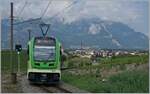 In the vineyard near Aigle, the new TPC ASD ABe 4/8 471 is on the way to Aigle.