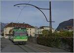 The TPC Beh 4/8 592 is just after the Aigle-Maché (ASD) stop under the old catenary masts on the way to Les Daiblerets. 

Oct 20, 2024