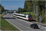 A TPF RBDe 560 is traveling between Broc and Bulle towards Friborg; Just over a year and a half ago, TPF narrow gauge trains ran here (albeit only every hour).
September 29th 2023