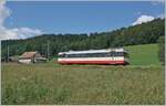 The transN (ex cmn) BDe 4/4 N° 6 is at Les Coeudres as the regional train R 22 316 on the way to Les Ponts de Martel.