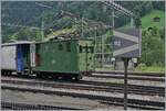 The old WAB HGe 2/2 52 in a shutng service in Lauterbrunnen.