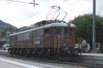 BLS battleship 205 running round in Frutigen on a sunny 30 June 2013.

