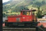 BLS shunting loco Tm 096 at Frutigen on 24 May 2001.