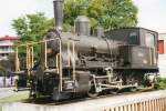 Plinthed SBB steam loco 8487 at Buchs SG, shot on 1 June 2001.