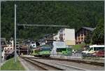 In Le Sépey, after the departure of the TPC ASD ABe 4/4 471, the Beh 4/8 is waiting to continue its journey to Les Diablerets. 

July 27, 2024